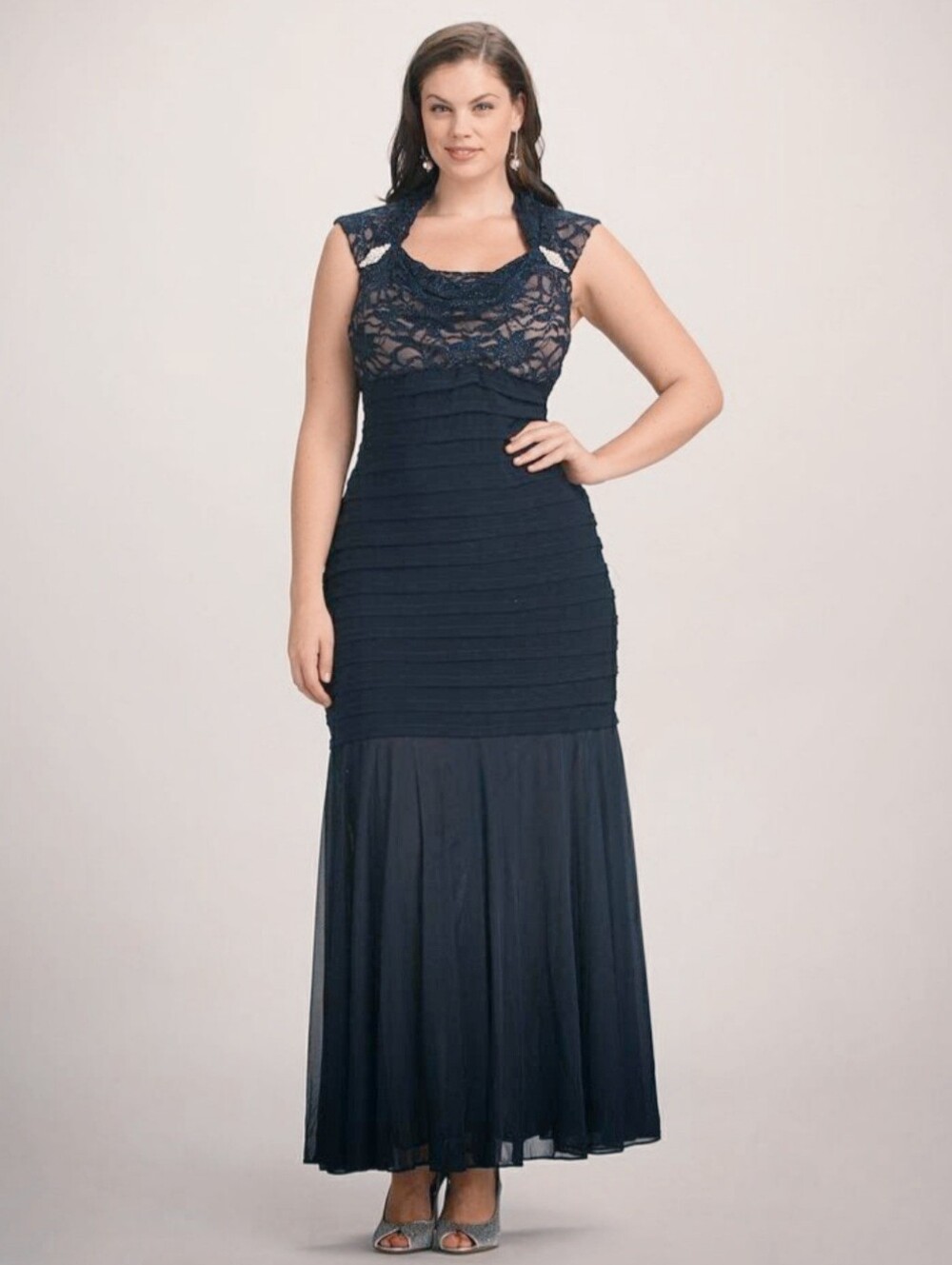 NWT R&M Richards Gown Formal Mother Of The Bride Lace Rhinestone Sleeveless 20W